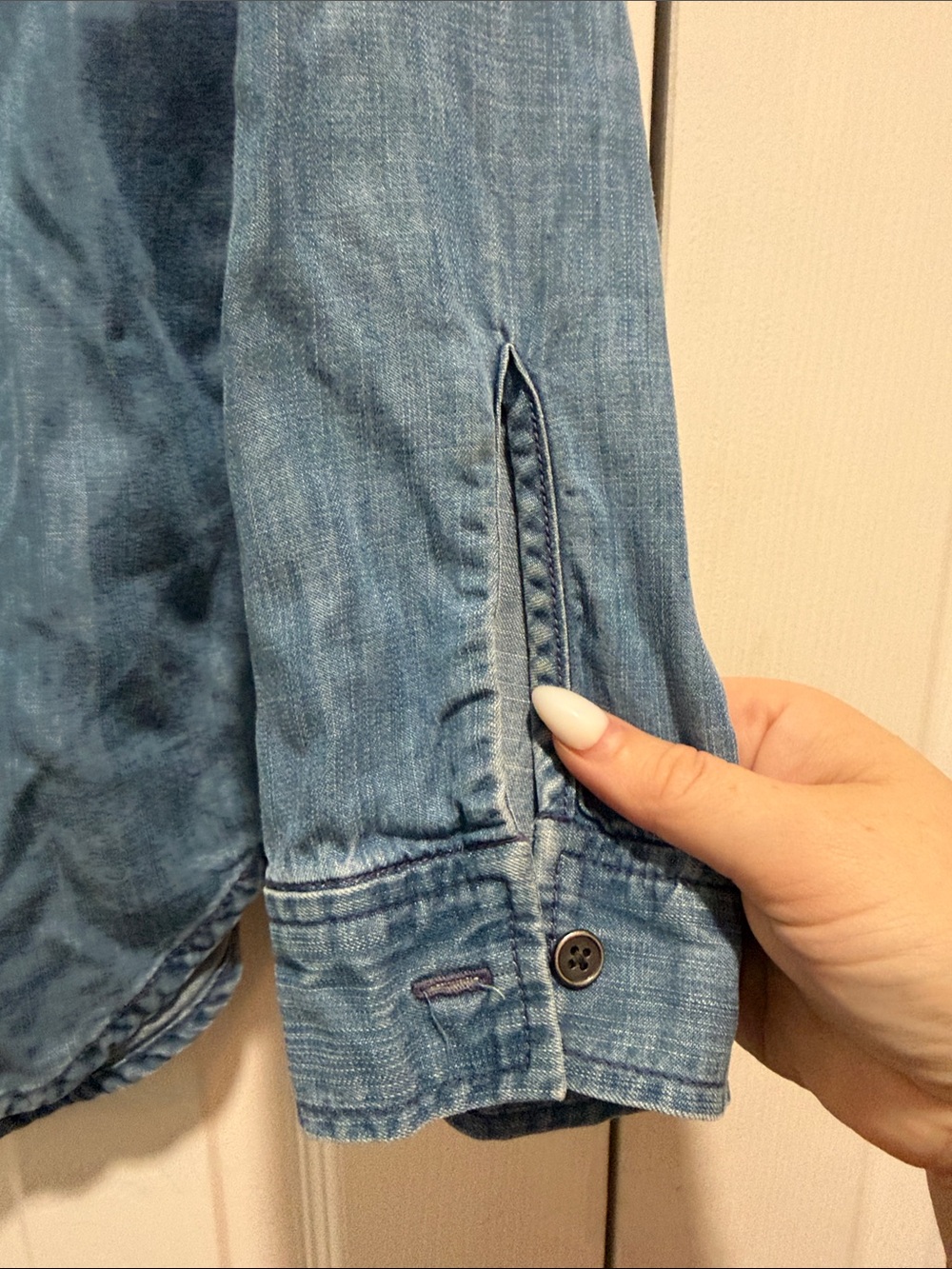 Cloth & Stone Chambray Shirt - Blue Large - Picture 5 of 6